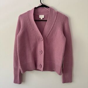 Cyrus Washed Rose Chunky Knit Button Down Cardigan Extra Small XS NWT